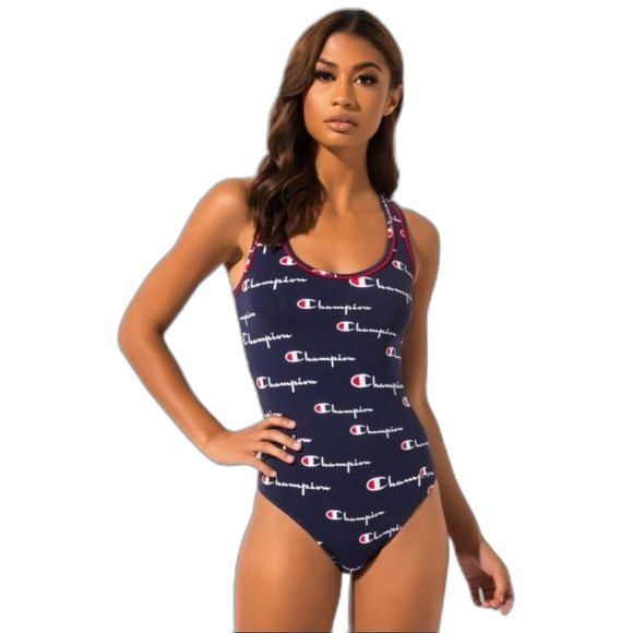 Champion Navy Logo Bodysuit NWT Size Small - Picture 1 of 14
